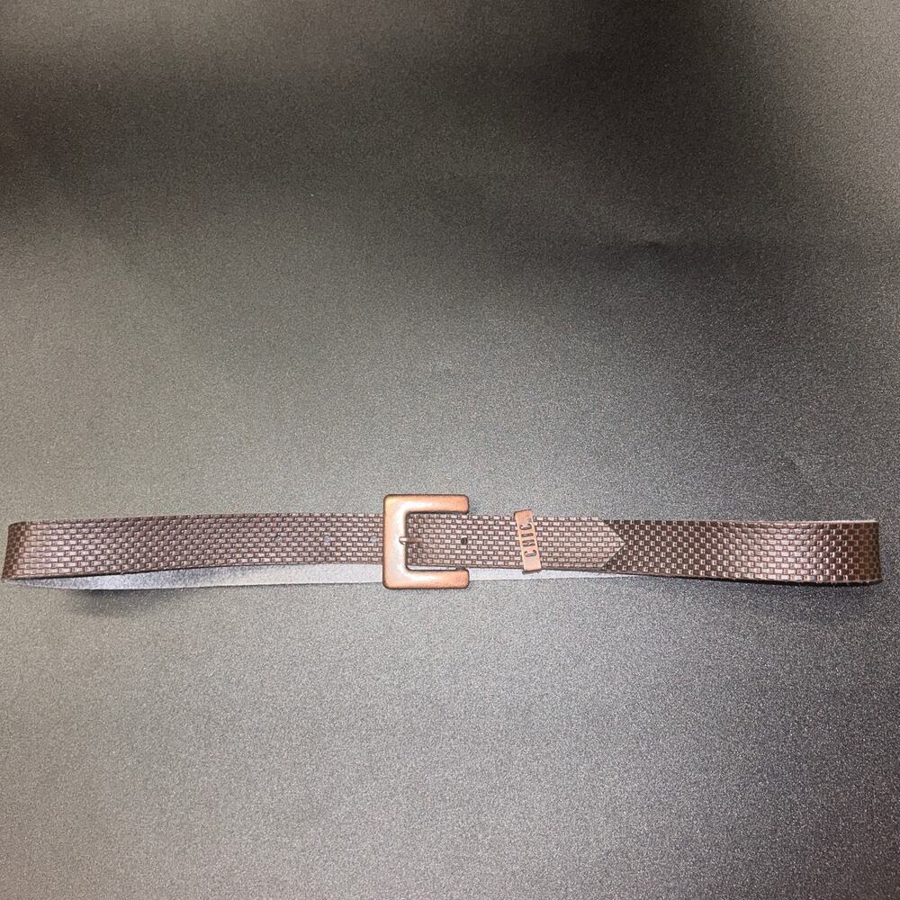 Chic Brown Textured Faux Leather Adjustable Belt Women's Size 8